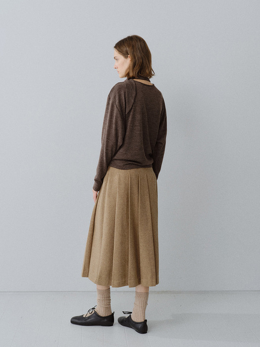 TFW CLASSIC WOOL PLEATS SKIRT_2COLORS