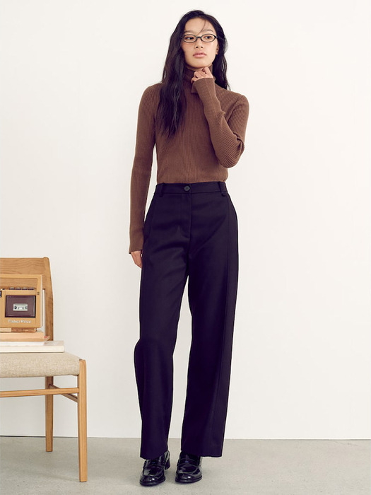 Warm SemiWide Slacks Pants  Black (KE4X21M035)