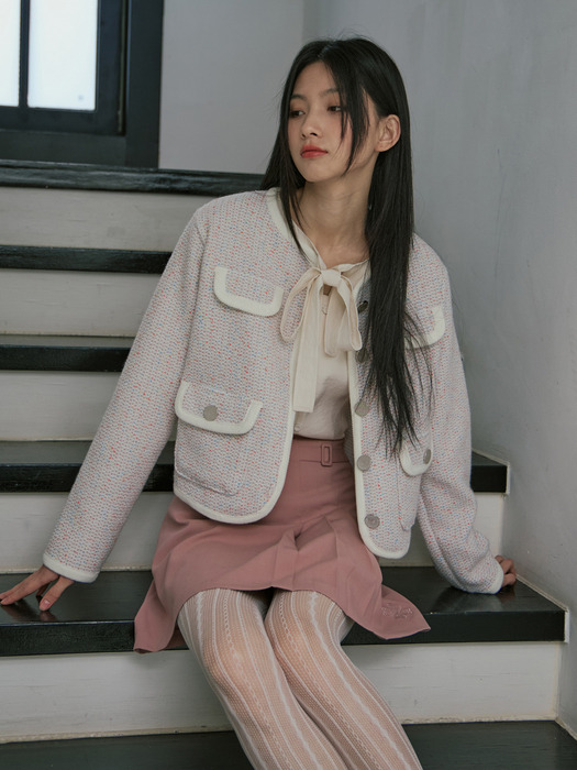 [단독]NEWYORK TWEED POCKET JACKET_IVORY