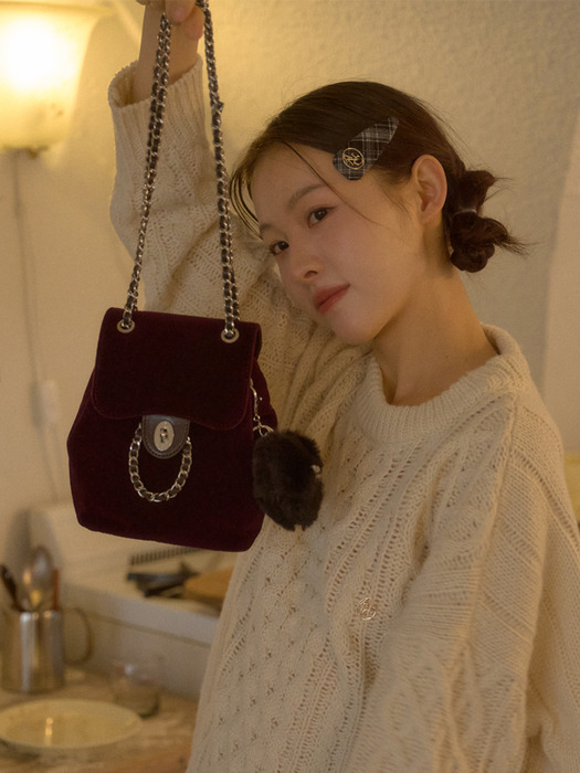 ANC CLASSIC MINI SHOULDER BAG_VELVET WINE