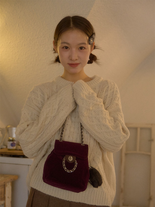 ANC CLASSIC MINI SHOULDER BAG_VELVET WINE