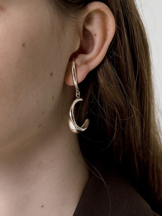 Wave ear-cuff drop earring