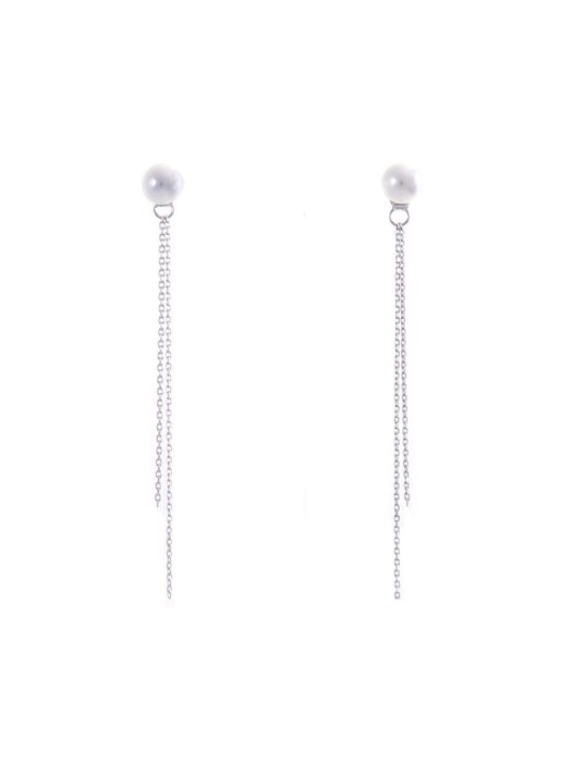 Pearl Chain `drop` Earring