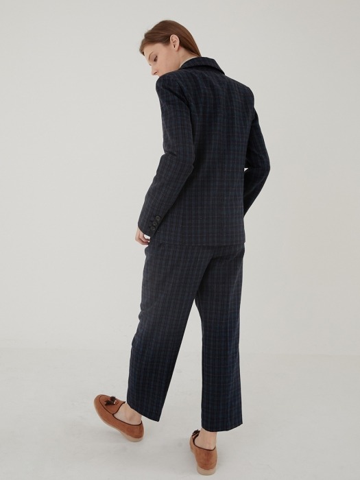 CLASSIC DOUBLE SET-UP TROUSERS NAVY