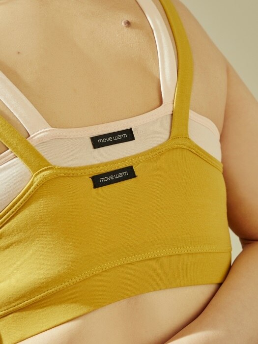 Strappy Bra Top-Pale Pink, Ceylon Yellow