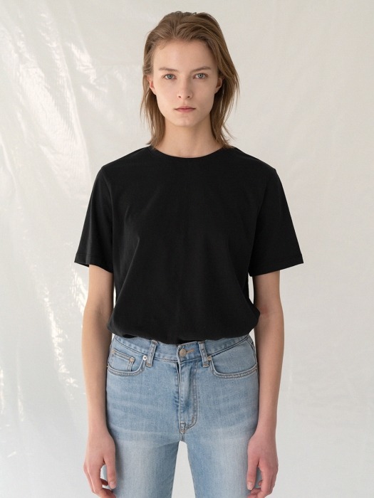 19LE cotton basic t-shirts (black)