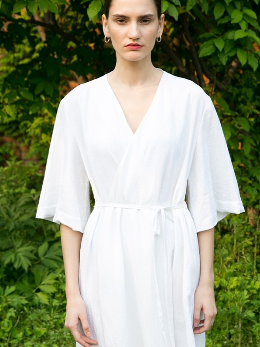 Bell Robe Dress - White