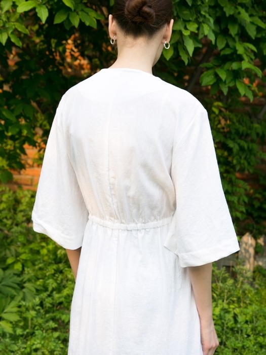 Bell Robe Dress - White