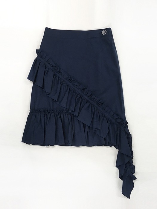 Navy Ruffled Skirt