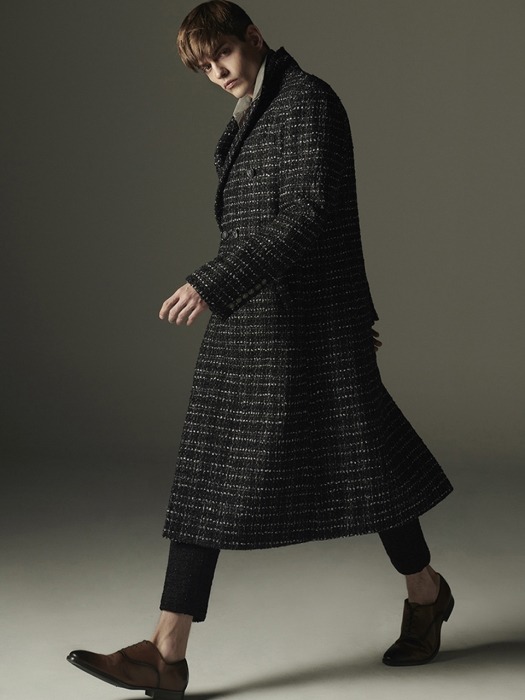 MENS SILVER MIX TWEED COAT