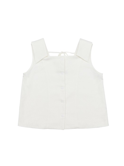 LINEN STRING TOP-WH
