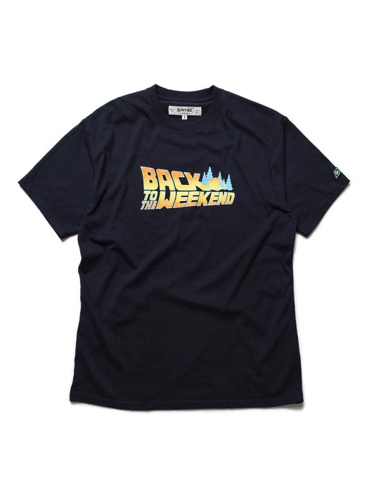 &quot;Back to the weekend&quot; Loose Fit Crewneck -Navy-