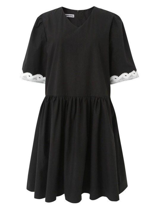 Samo Black Cotton Lace Dress