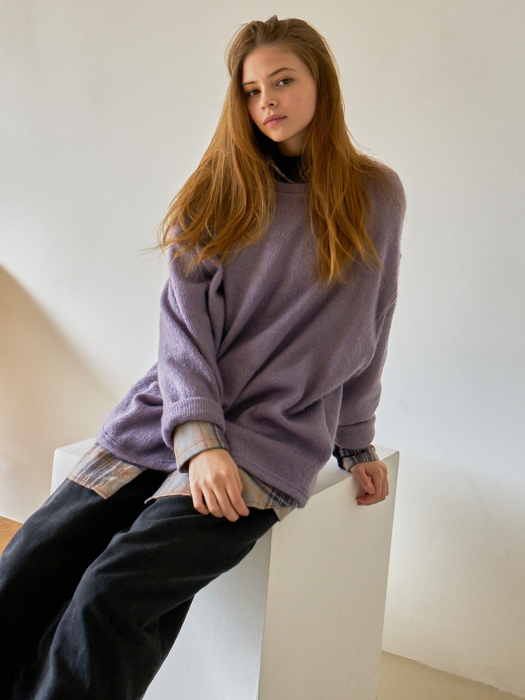 MTOF3 OVERSIZED KNIT TOP(VIOLET)