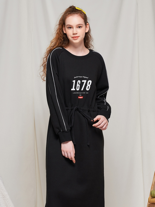 1678 LINE RUGBY SWEAT ONEPIECE (BLACK)
