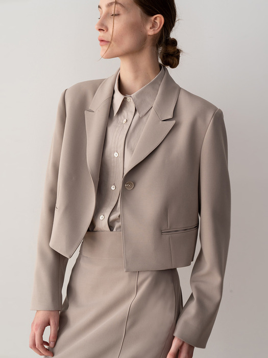 CROPPED JACKET (TAUPE)