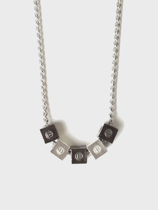 SCB011 Black detail cube necklace