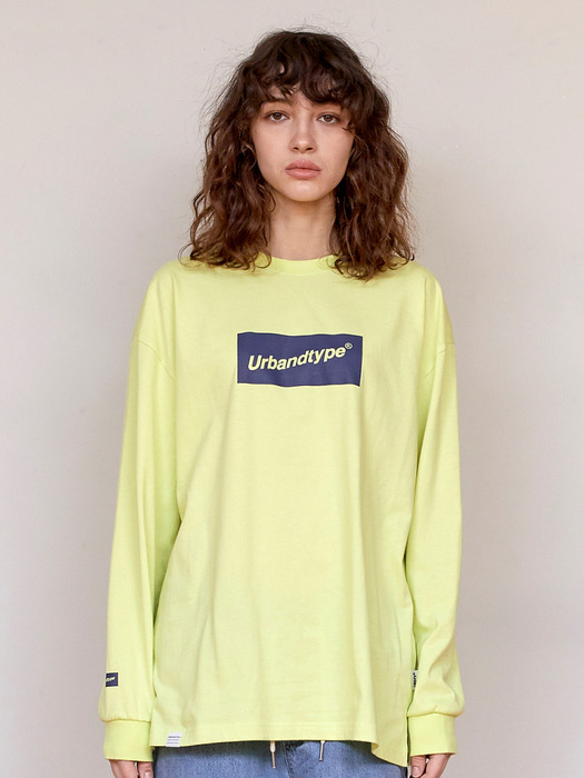 LT334_Box logo long sleeve_Lime