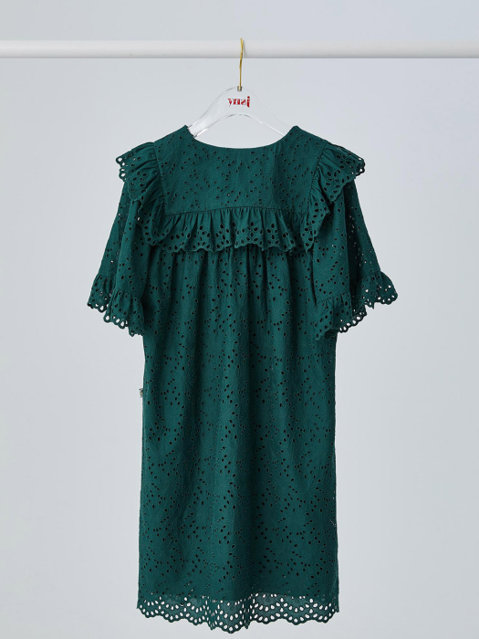 Trapeze V-neck Dress [Deep Green] JSDR0B912E3