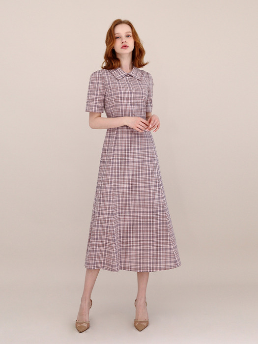 SOFT CHECK PATTERN PINK DRESS [ 소프트 체크 패턴 핑크 드레스 ] RM9DR13
