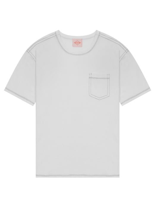 와이드 스티치 반팔 티셔츠 [WHITE] / S2D05008