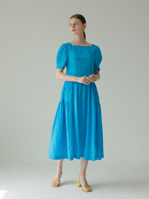 Puff Sleeve Dress_Blue