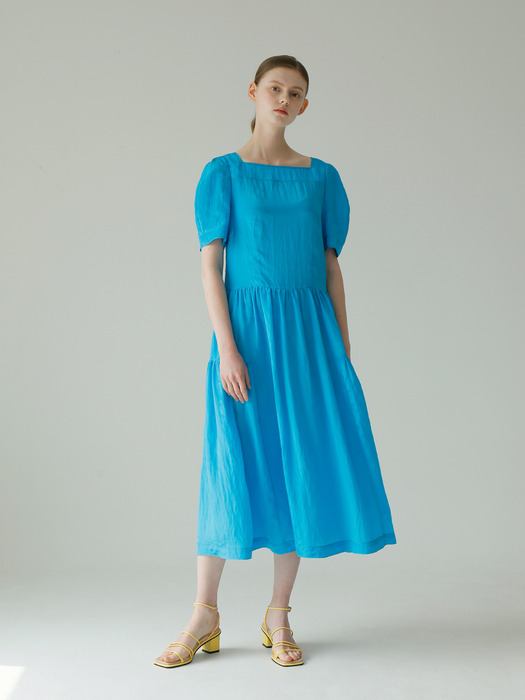 Puff Sleeve Dress_Blue