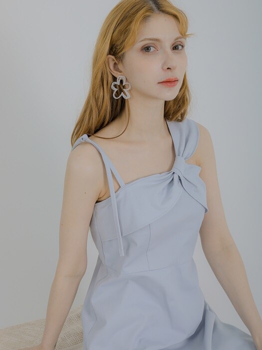 Ariel ribbon mini dress (sky blue)