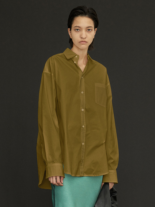 Traditional Wind Shirt New Fit_Olive Green