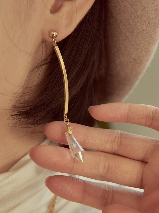line drop crystal earring-crystal