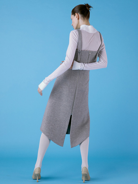 Zip-Exposed Midi Skirt