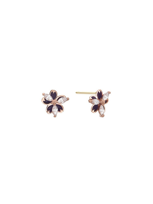 [에폭시 탄생화] 2월 제비꽃 10K Gold 귀걸이 LPTK419BT