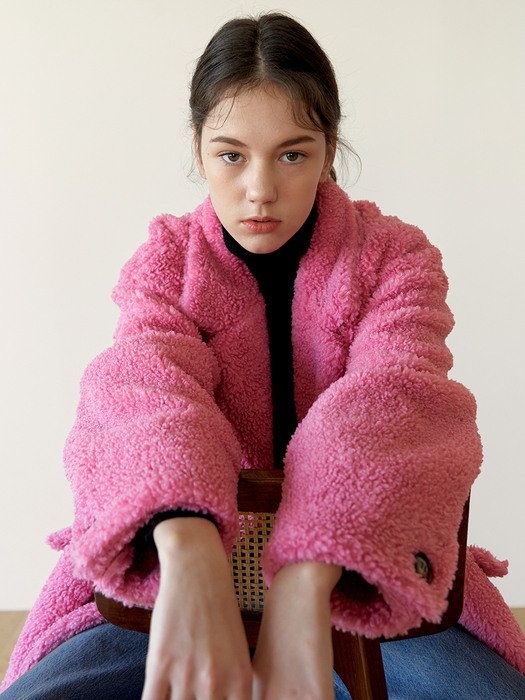 Teddy Over Coat_Pink