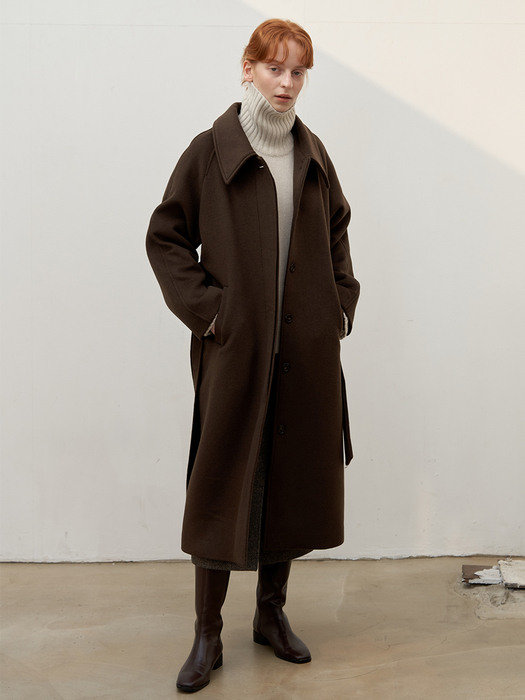 Wool raglan coat - Khaki Brown