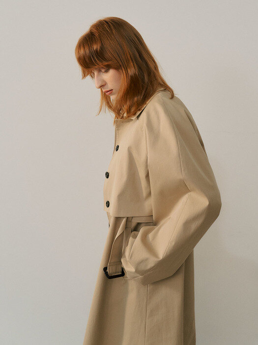 PUFF SLEEVE TRENCH COAT - BEIGE