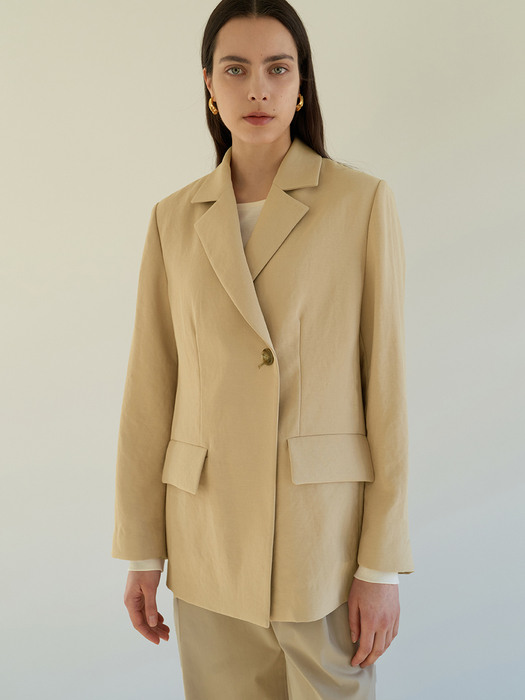 TOS ONE BUTTON BLAZER BEIGE