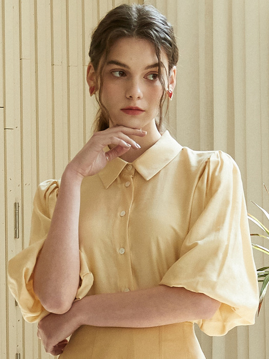 amr1229 balloon sleeve blouse (yellow)