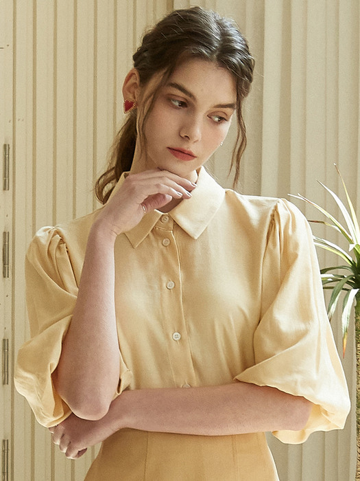 amr1229 balloon sleeve blouse (yellow)