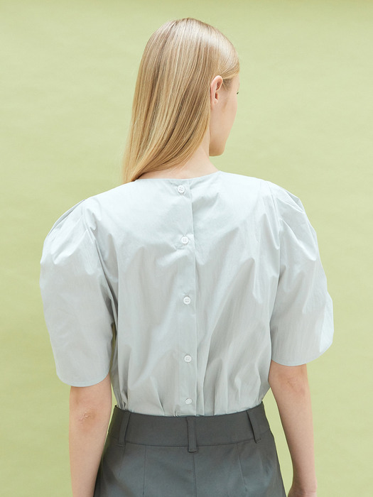summer puff blouse (light gray)