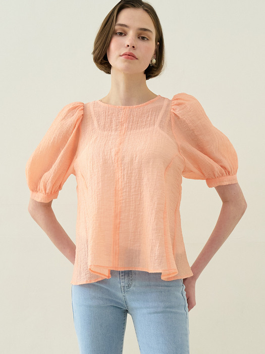 monts 1302 see-through blouse (coral)