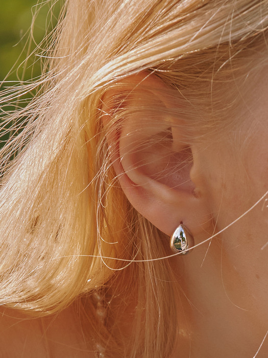 [silver925]water drop post earring