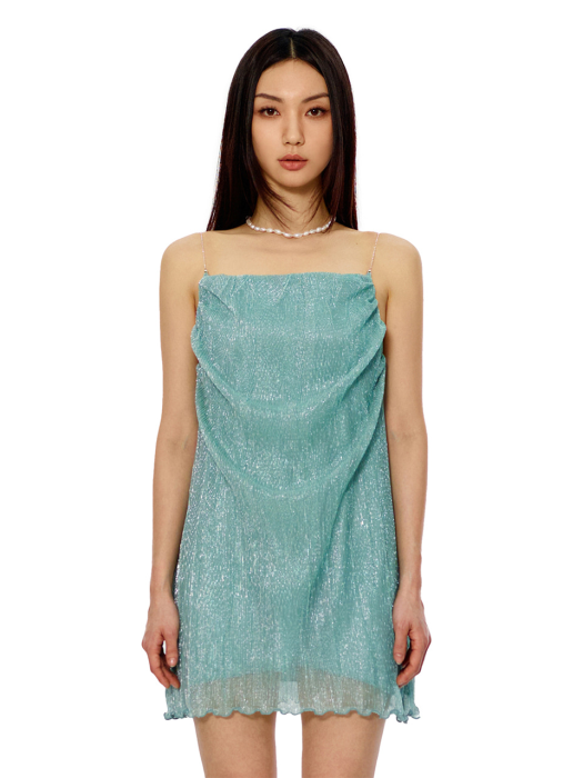 C JEWEL STRAP CAMI SLIP DRESS_GREEN