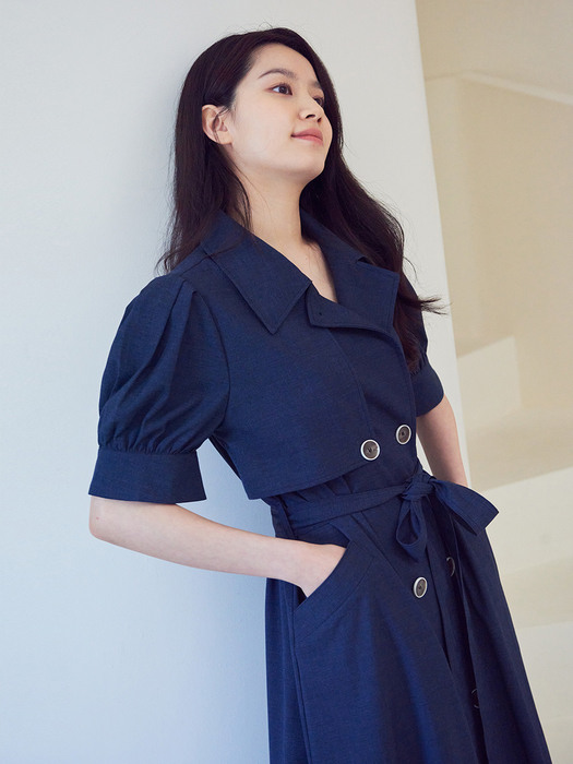 Summer Trench Style Jacket One-piece_navy