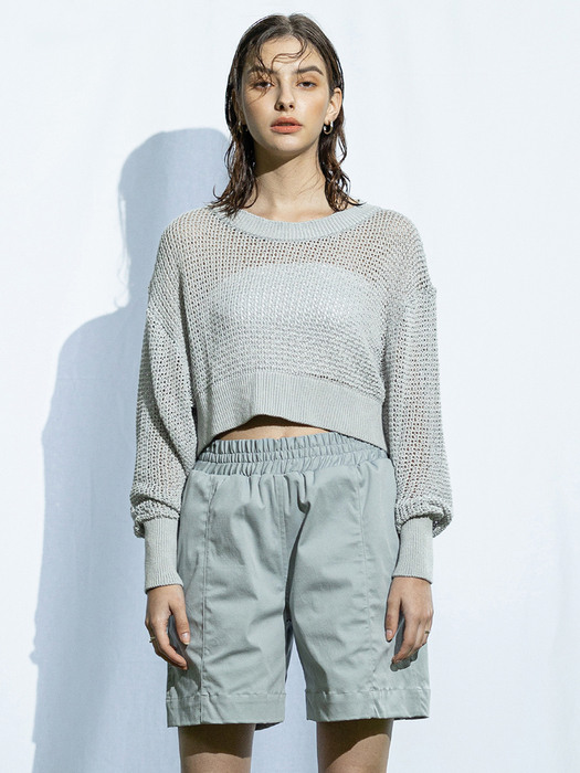 SUMMER CROP KNIT OUONT001-GY