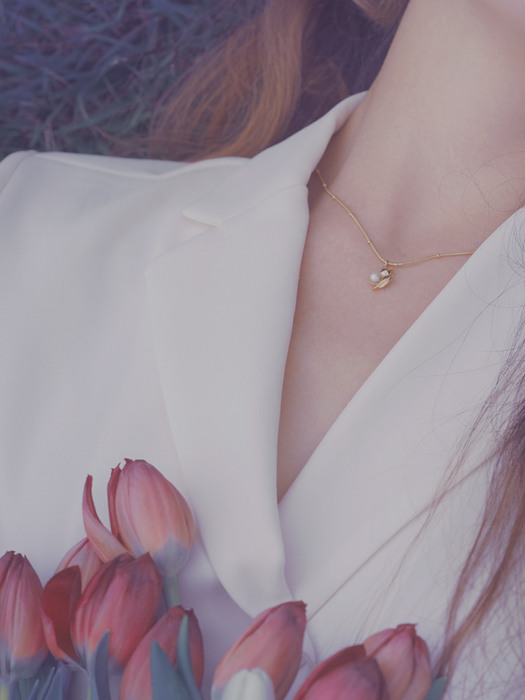 Flower breeze tulip necklace 01 진주 튤립펜던트 목걸이