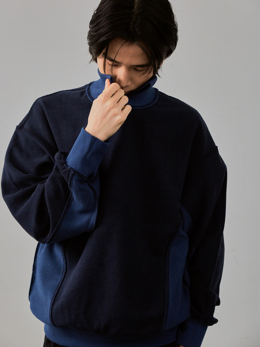 Reversible polo sweatshirts blue/navy