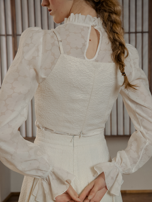 Vintage white ruffle blouse