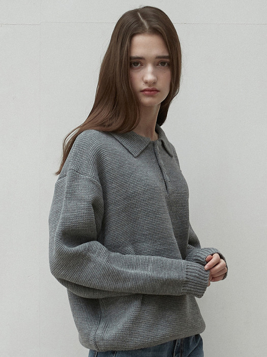 iuw1059 boxy collar knit (grey)