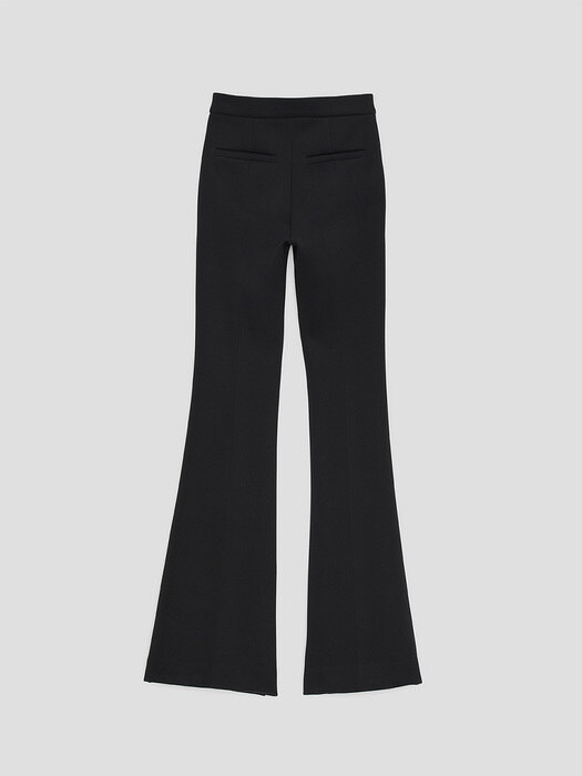 DOUBLE-FACE FLARED TROUSERS (BLACK)