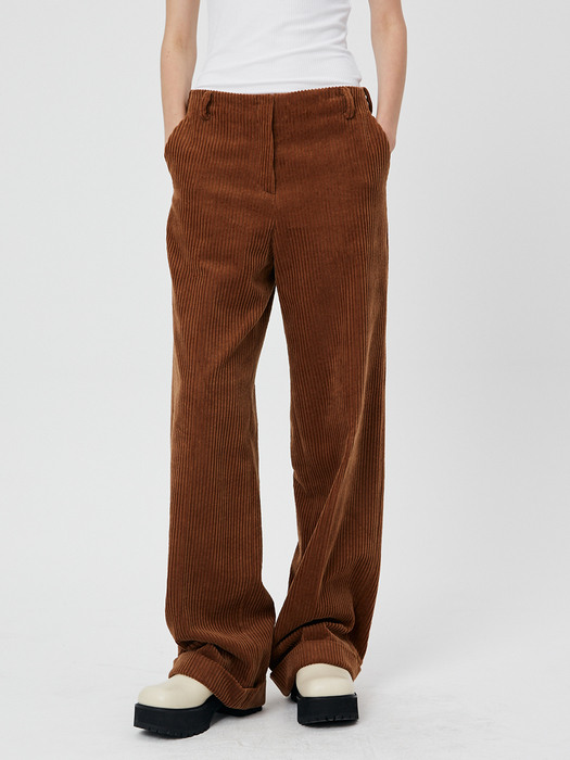 Low Waist Corduroy Wide Pants / Brown